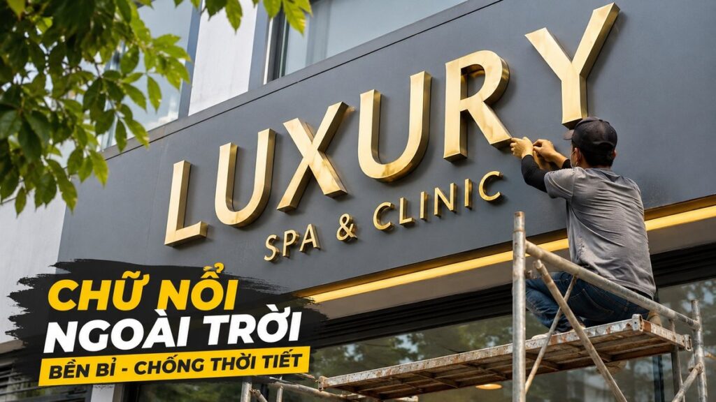 chữ nổi quảng cáo ngoài trời